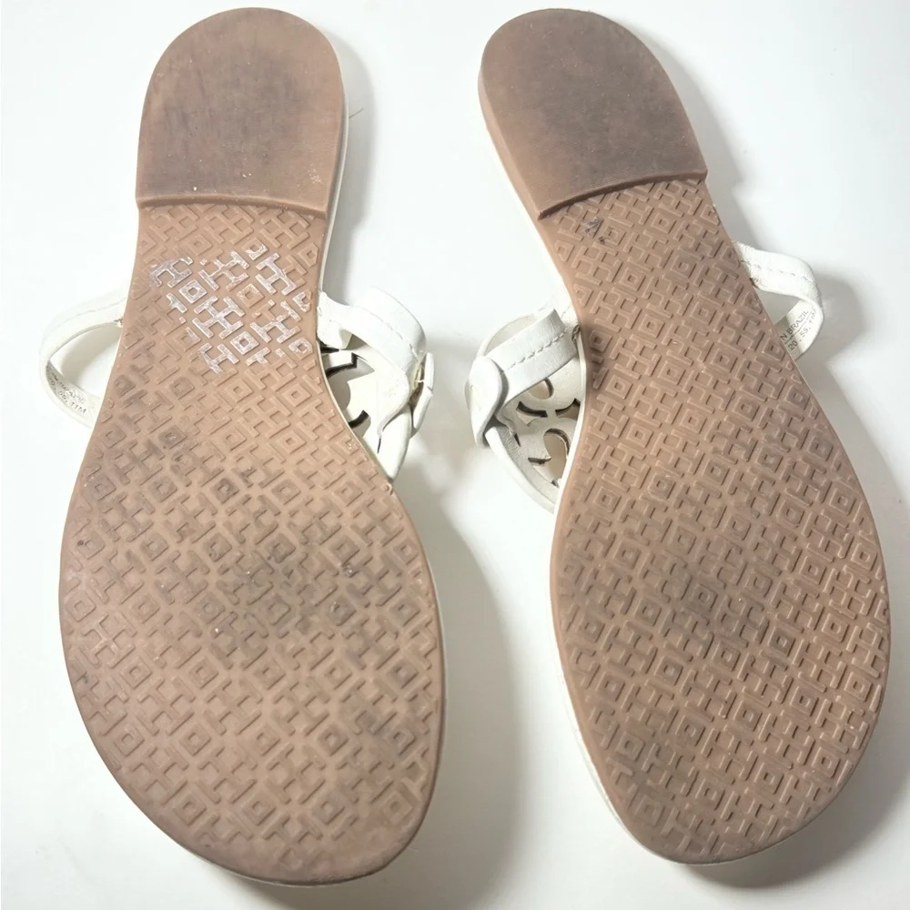 Tory Burch White and Gold Sandals